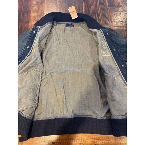NWT Polo Ralph Lauren Varsity Spell Out Denim Bomber MENS 2XB Jacket $348 - Picture 3 of 6